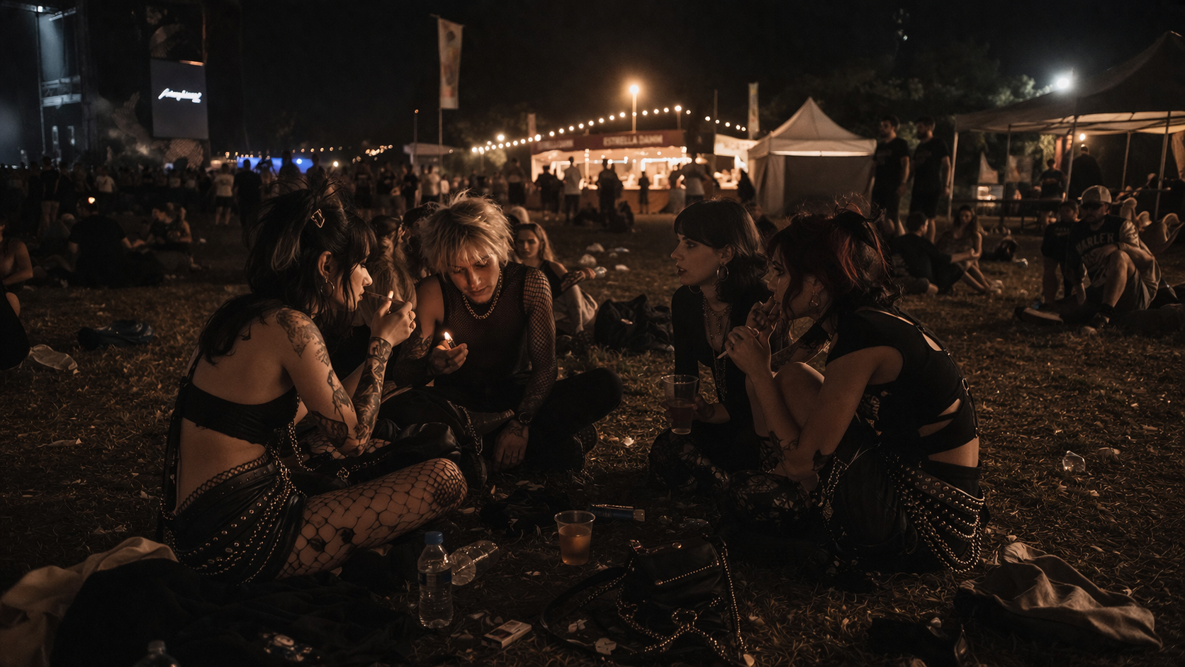 Enmig de la nit del festival
